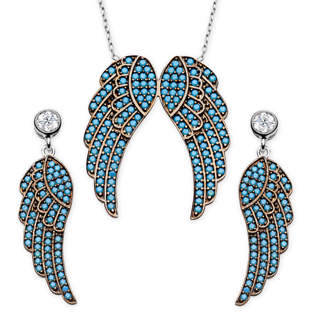 Angel wings, angel wings necklace,wings earrings