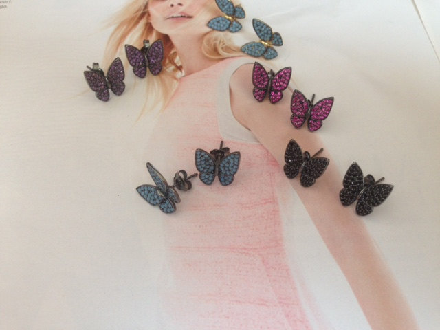 Butterfly, silver earrings, butterfly charm,