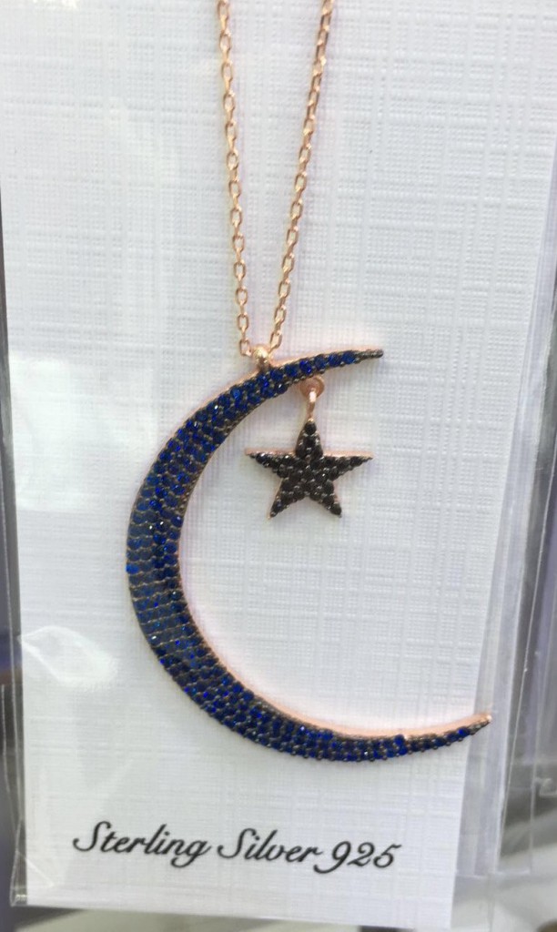 Moon and Star, Crescent Moon necklace, Star Jewelry, CZ star jewelry