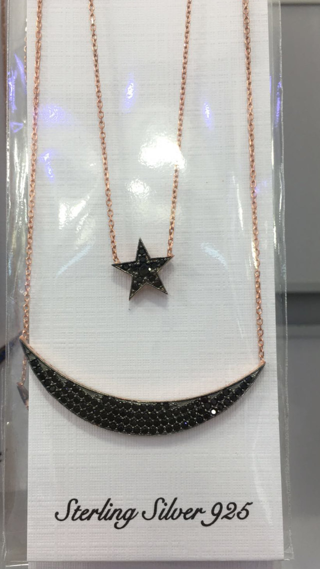 Crescent moon necklace,layering necklace,star and moon necklace,moon abd star necklace,star and moon laying necklace,star necklace,