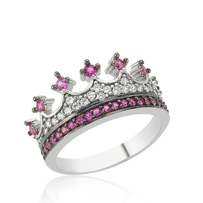 Crown Ring"Queen ring, prencess ring, her ring, his ring,crown ring set, gold crown ring, silver crown ring