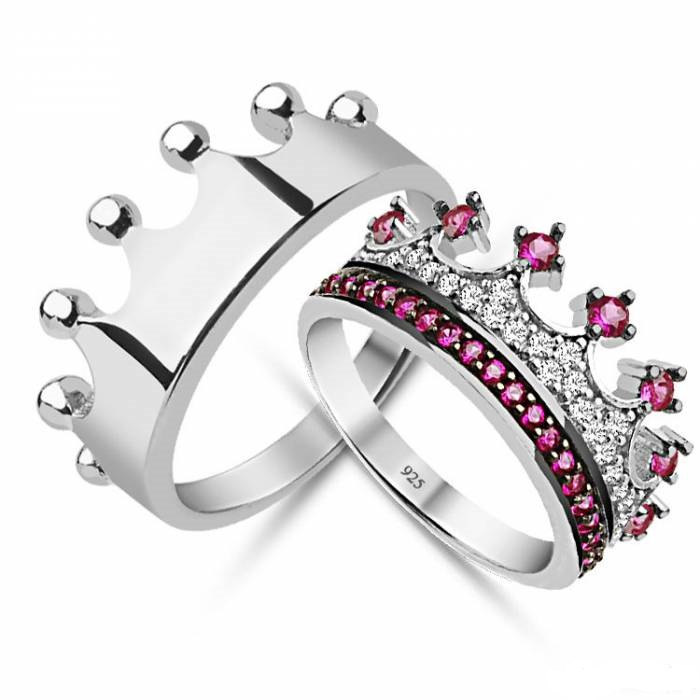 cz crown ring,king and queen rings,crown engagement rings,crown promise rings,crown rings for her,princess crown rings,silver crown ring set