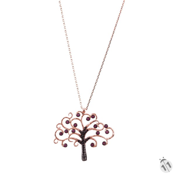 TREE of LIFE , necklace, tree of life necklace, silver, decorated with high quality zircon