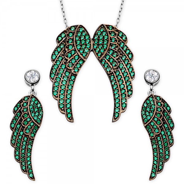Angel wings, angel wings necklace,wings earrings