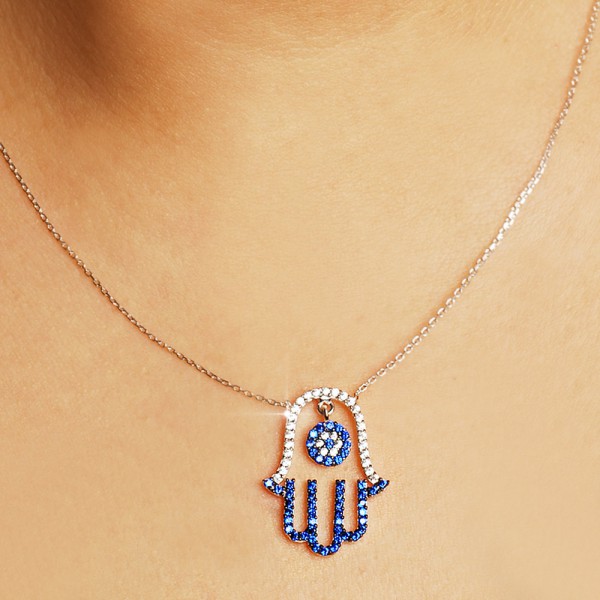 hamsa, evil eye, necklace, earrings