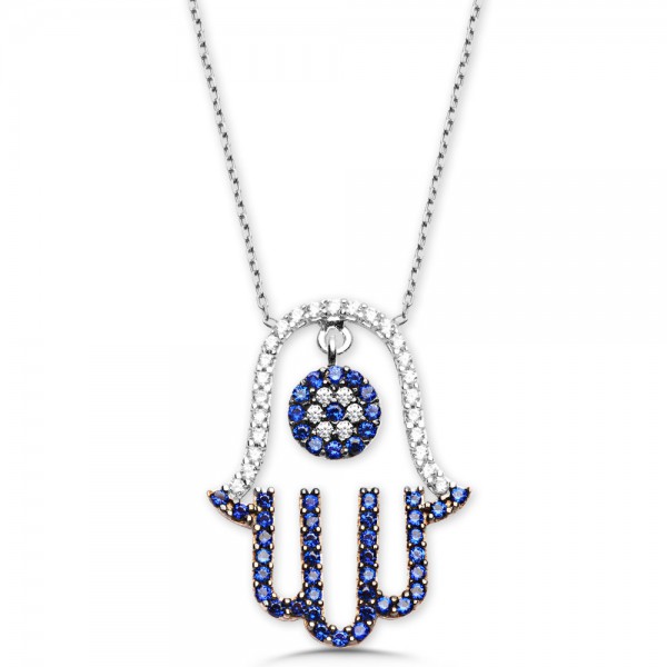 hamsa, evil eye, necklace, earrings