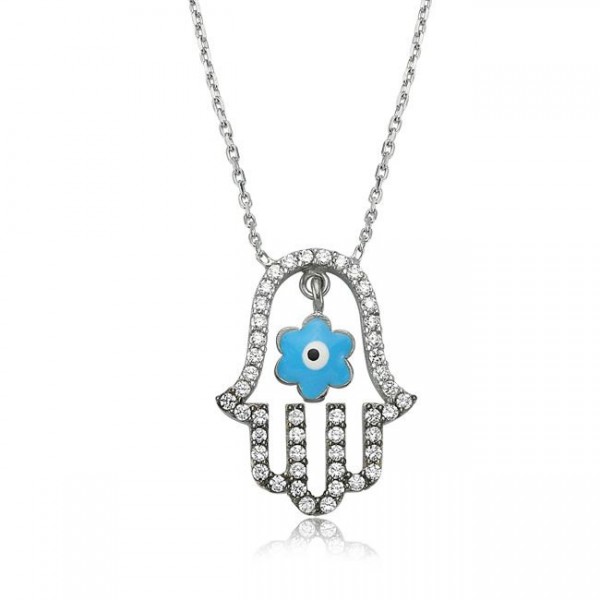 hamsa, evil eye, necklace, earrings