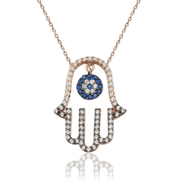 hamsa, evil eye, necklace, earrings