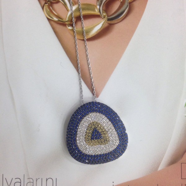 evil eye, necklace, silver