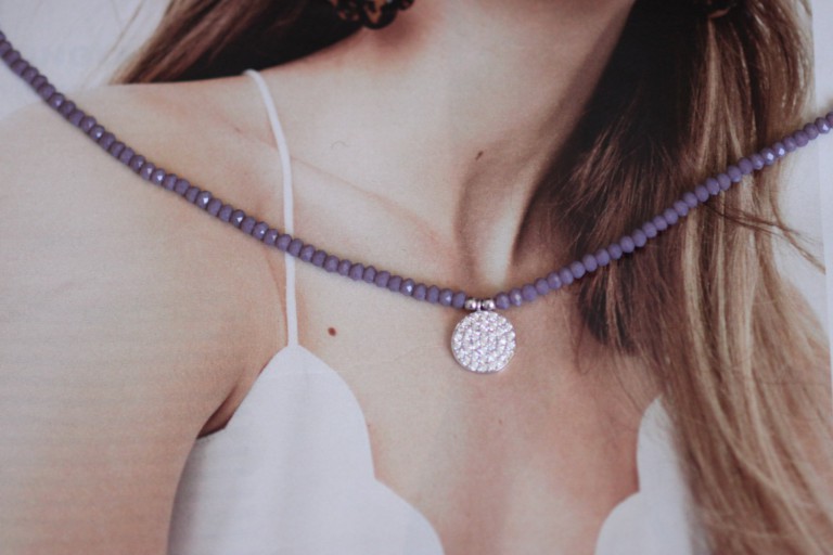 crystal necklace, charm necklace, crystal charm necklace,silver charm necklace, crystal silver charm necklace,bridesmaid gift