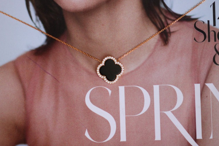 clover Neclace, clover, mother of pearl, silver clover pendant necklace,black onyx clover,bridesmaid gift,gold clover.