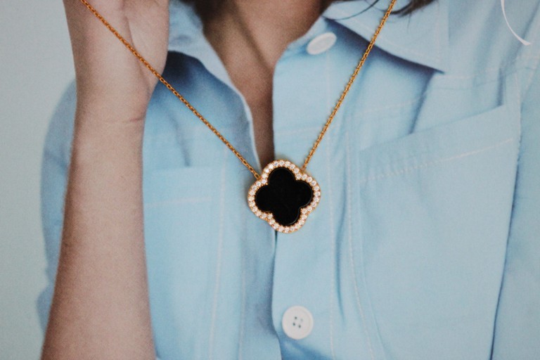 clover Neclace, clover, mother of pearl, silver clover pendant necklace,black onyx clover,bridesmaid gift,gold clover.