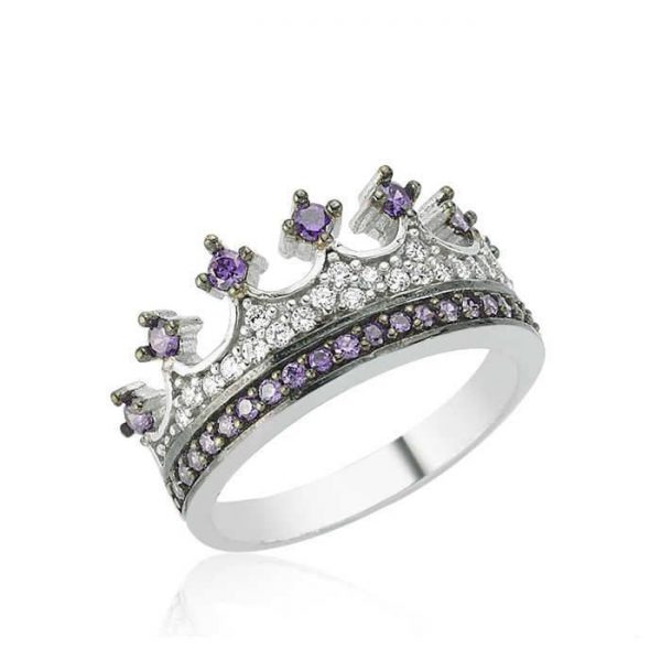 King & Queen ring, crown ring set,gold crown ring,925k silver decorated with high quality zircon as a set,promise rings