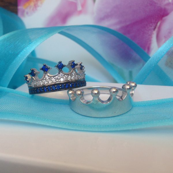 King & Queen ring, crown ring set,gold crown ring,925k silver decorated with high quality zircon as a set,promise rings