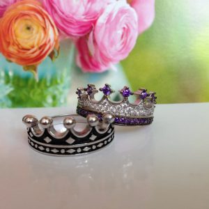 King & Queen,crown ring,crown ring set,gold crown ring,925k silver decorated with high quality zircon