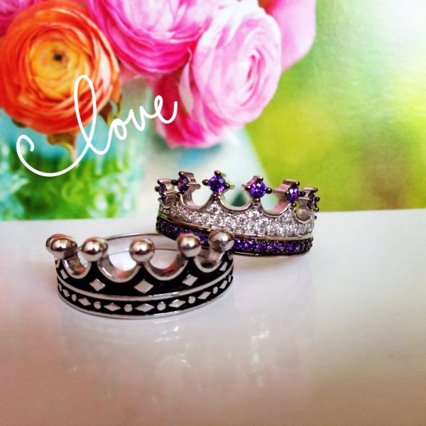 King & Queen,crown ring,crown ring set,gold crown ring,925k silver decorated with high quality zircon