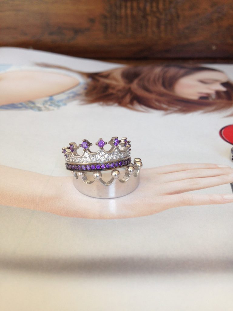 King & Queen,crown ring,crown ring set,gold crown ring,925k silver decorated with high quality zircon