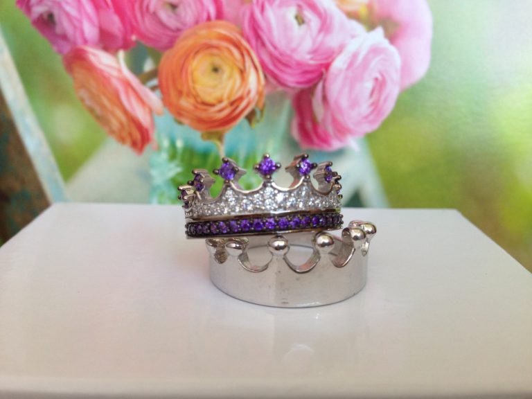 King & Queen,crown ring,crown ring set,gold crown ring,925k silver decorated with high quality zircon